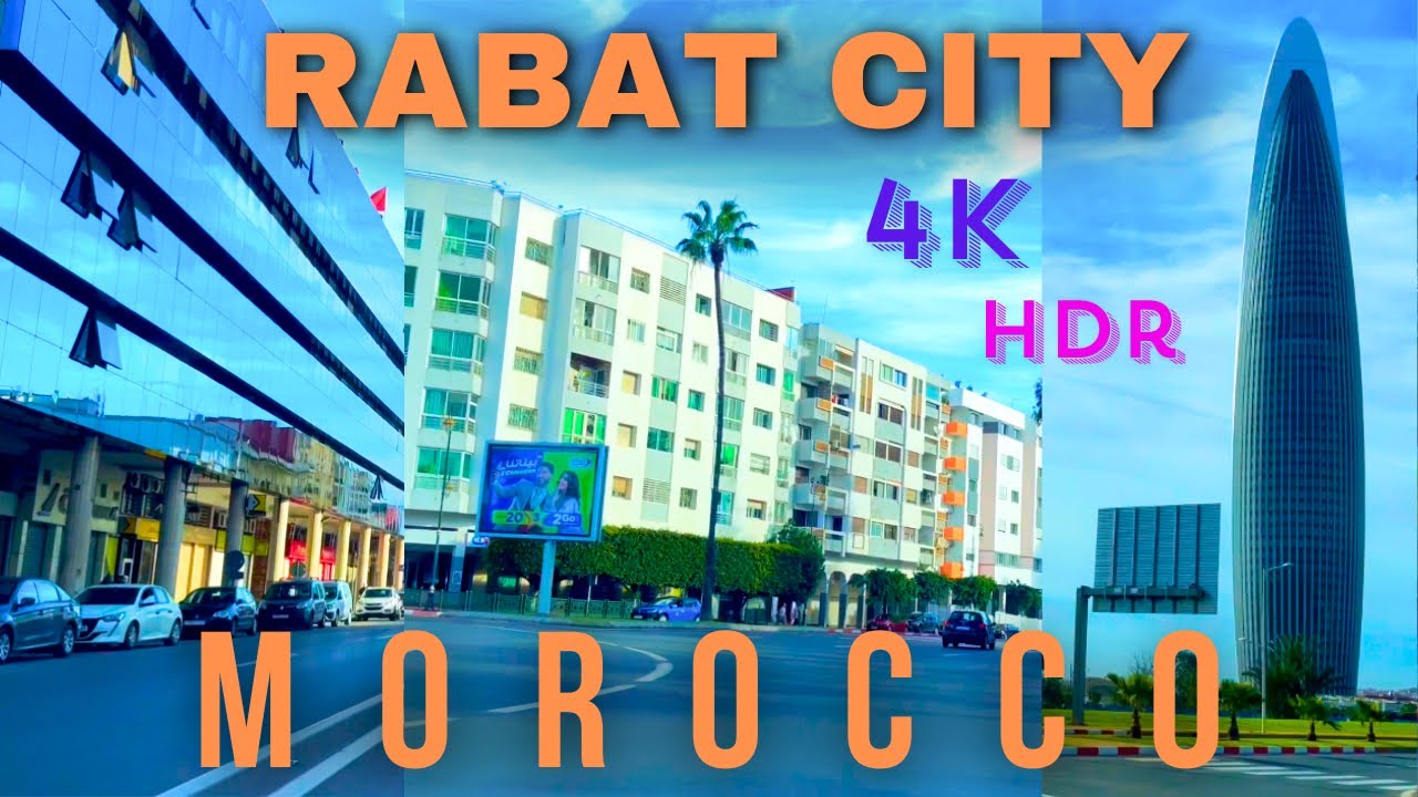 4K HDR ] Driving in the streets of Rabat city Morocco Africa | person walking
