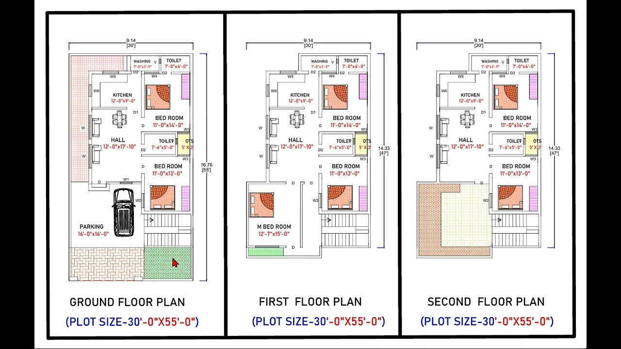 II 30'X55' II DUPLEX HOUSE PLAN GHAR KA NAKSHA MAKAN KA  NAKSHA MAKAN KA MAP HOSTEL PLAN