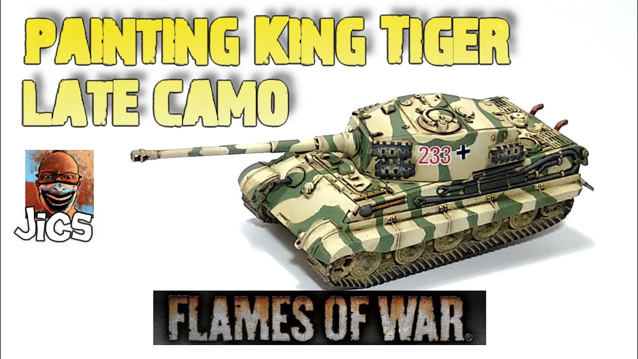 Painting KingTiger late camo Flames of War