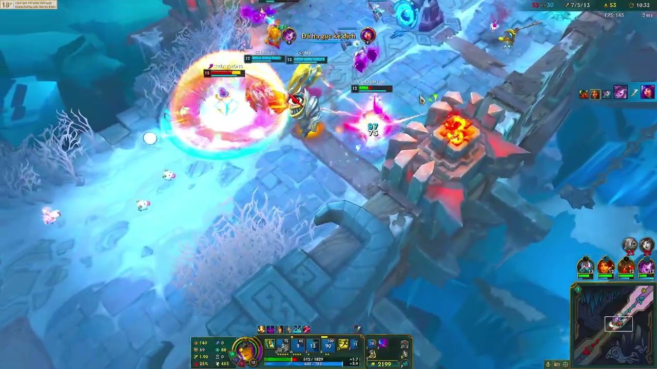 ARAM - Sivir ném vỡ alo team địch FT ANh Bi , Kỷ, Nam , Phát, TRí