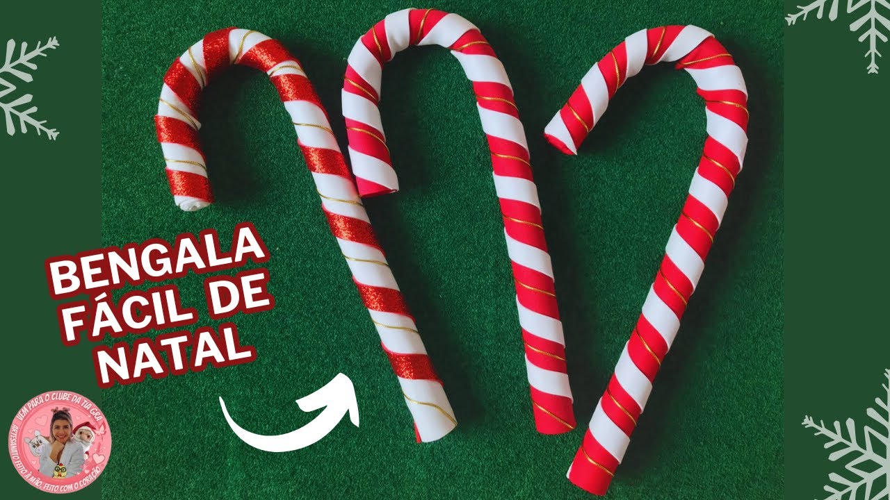 Enfeite de natal Fácil [DIY] Bengala de eva.