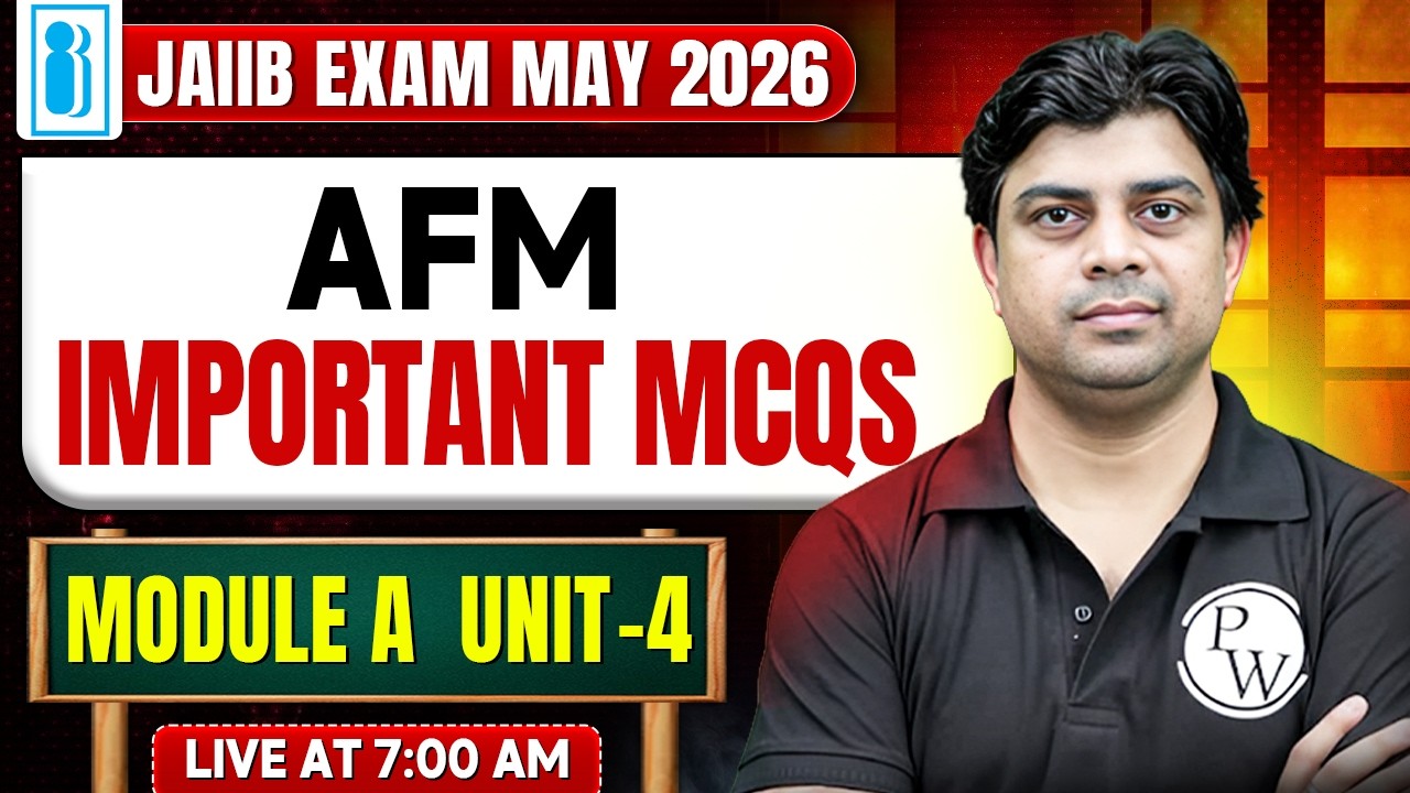 JAIIB May Exam 2026 | JAIIB AFM Important MCQs | AFM Module A Unit 4 | by Akhilesh Sir