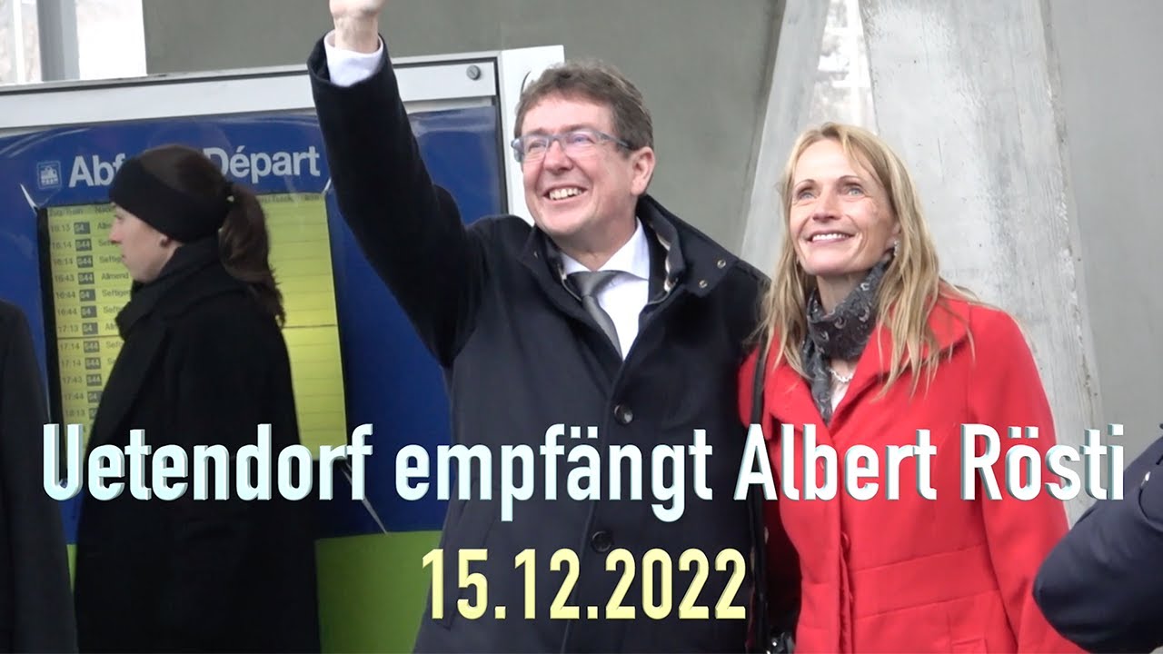 Freude herrscht | Uetendorfer empfangen ihren neu gewählten Bundesrat Albert Rösti | 15.12.2022