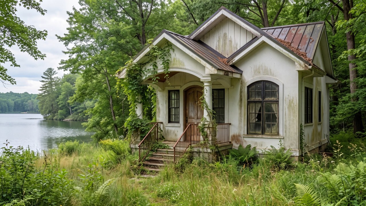 From Ruined Abandoned Forest House to a Modern Lakefront Dream Home | Complete Renovation ASMR