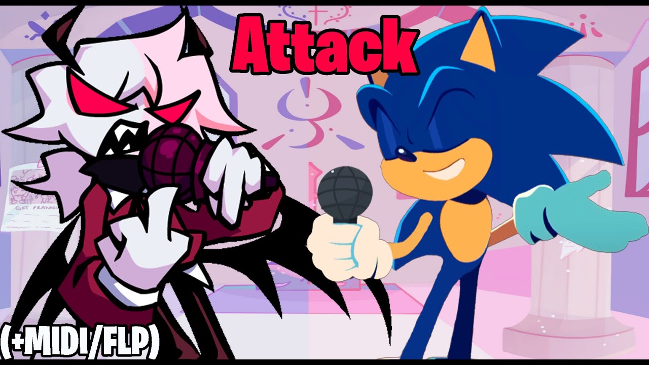 FNF Attack But Sonic Rotw Sing It 🎤 FNF Covers (+MIDI/FLP)