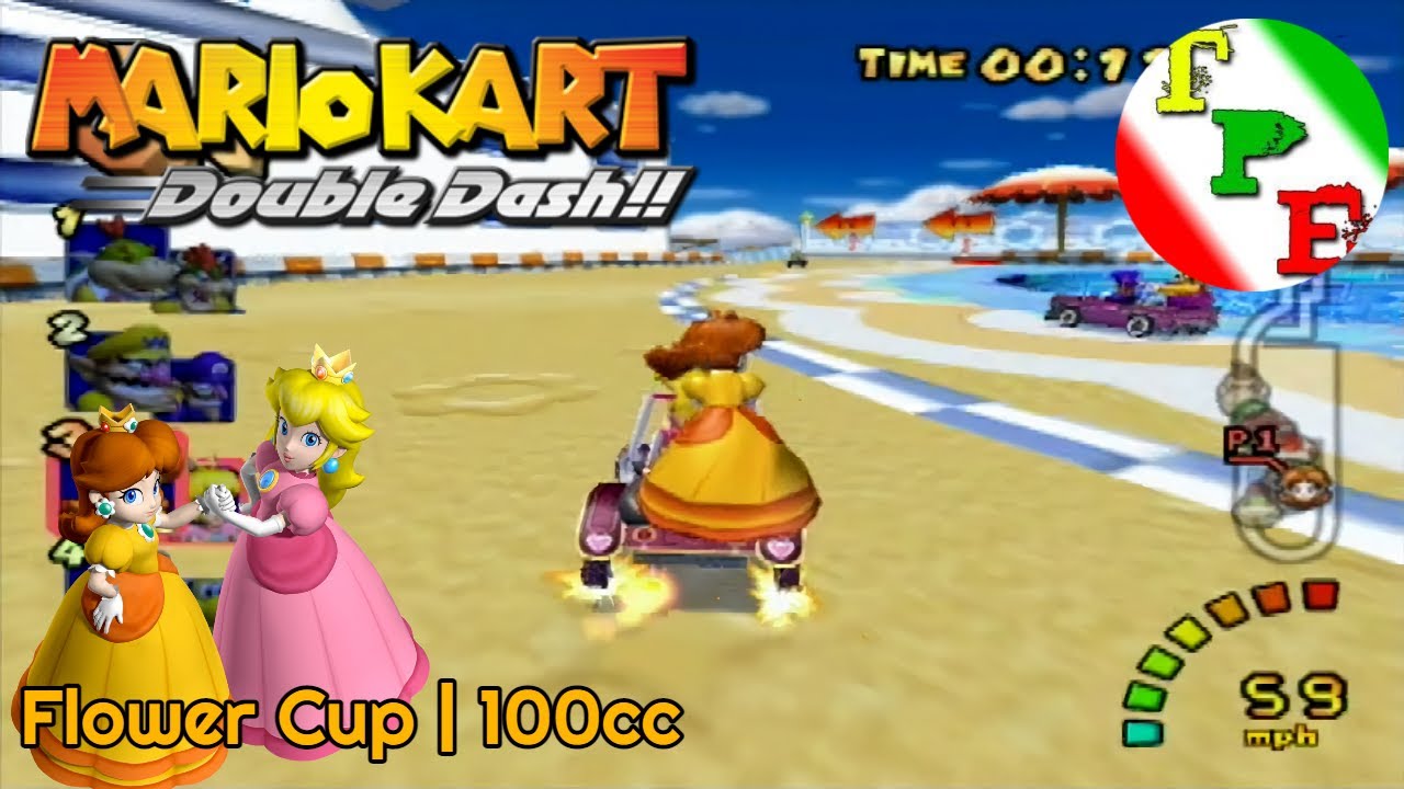 Mario Kart: Double Dash!! (GC) | Flower Cup 100cc | Peach & Daisy | 8:43.852
