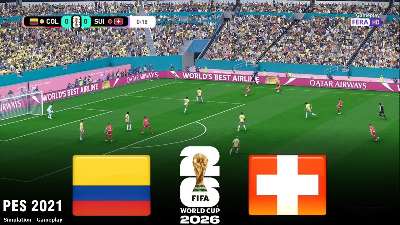 COLOMBIA vs SWITZERLAND | World Cup 2026 | 07 July 2026 | Live SIMULATION PES 2021 Gameplay