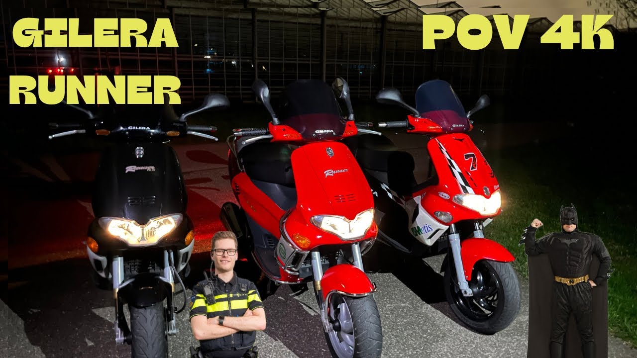 NACHTRIT GILERA RUNNERS 180cc | POV 4K 60 | KNALLEN OP HET ACHTERWIEL !!!