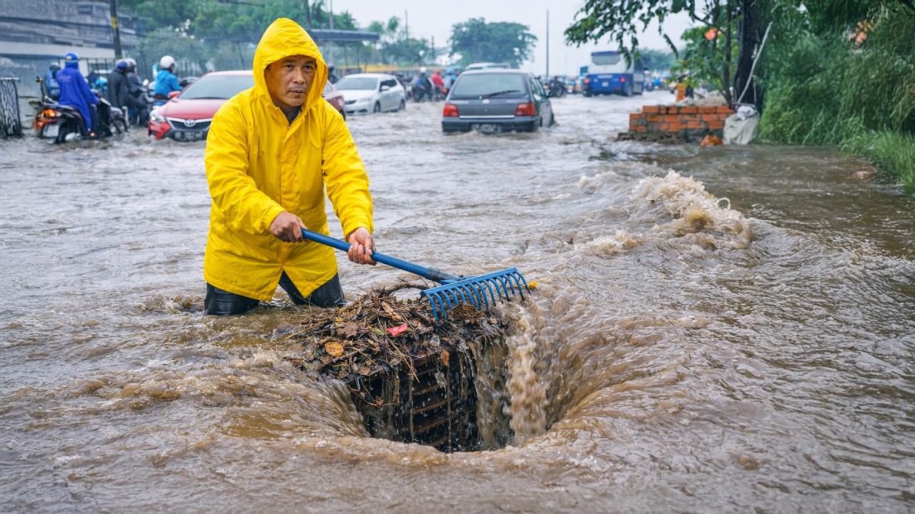 Flooded Road Saved by Powerful Drain Cleaning