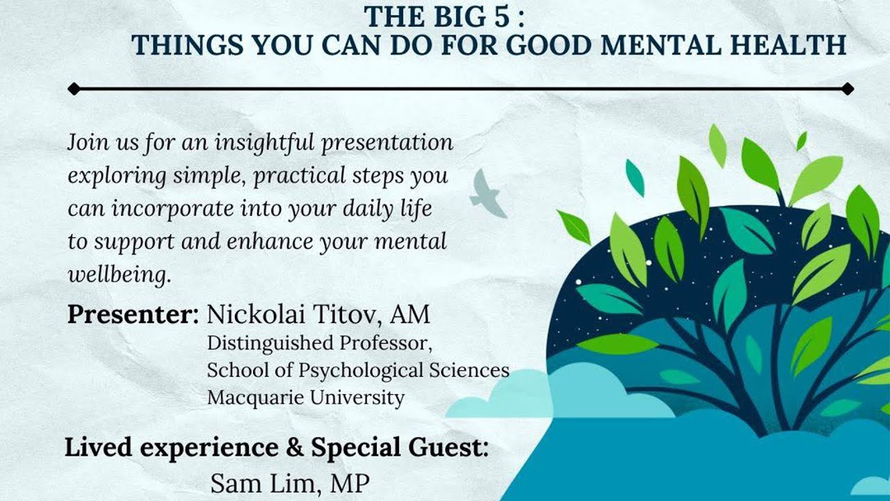 Mental Health Forum - The Big 5: Things you can do for good mental health (15 Feb 2026)