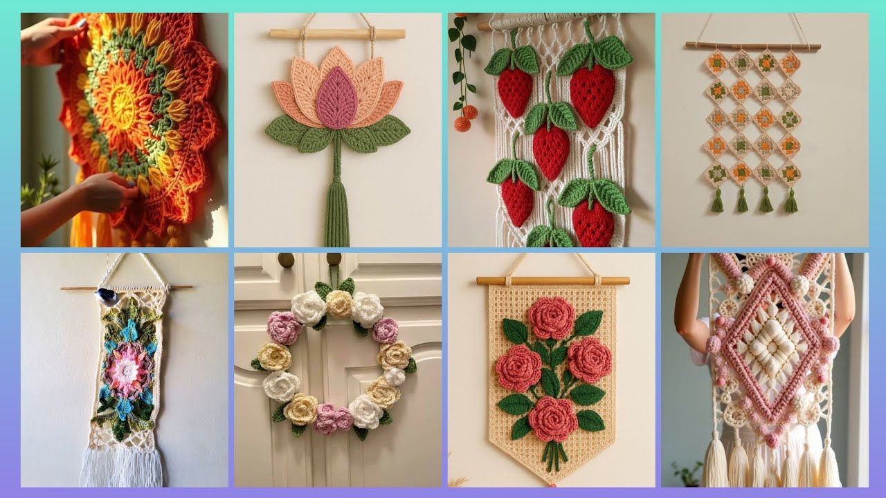 Excellent unique fantastic crochet pattern of handmade wall hanging designs ideas