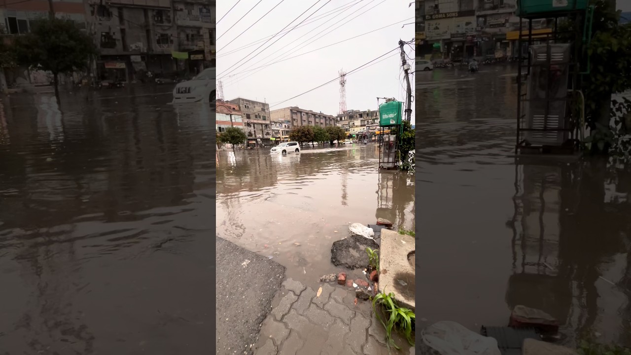 Lahore Rain Update  Water Logging Alert #moonmarket #lahore #flood #barish #shorts #viral #bike