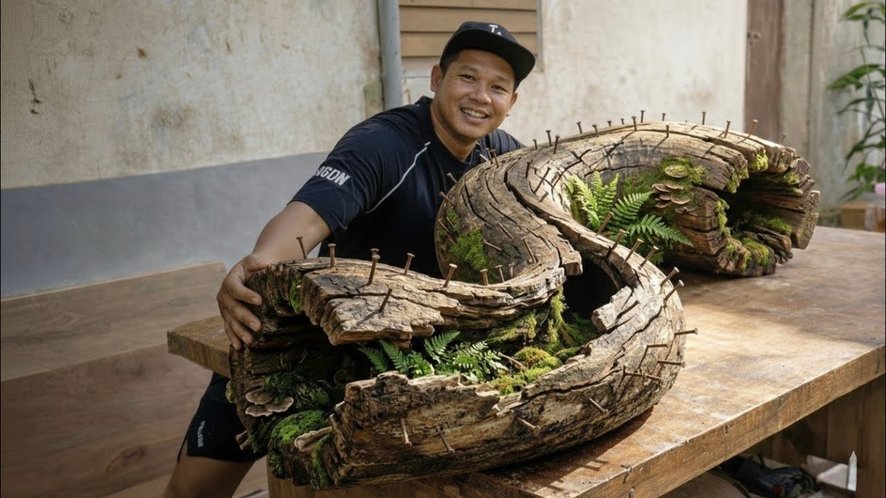 Everyone Ignored This Rotten Log… Until a Young Craftsman Looked Inside