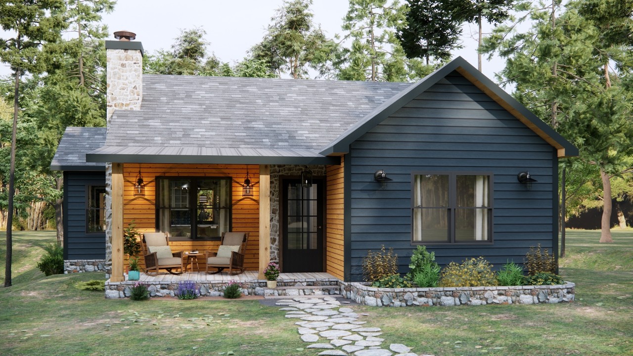 36'x36' (11x11m) Totally In Love With This Cozy & Elegant Cabin | Incredible House Plan Ideas