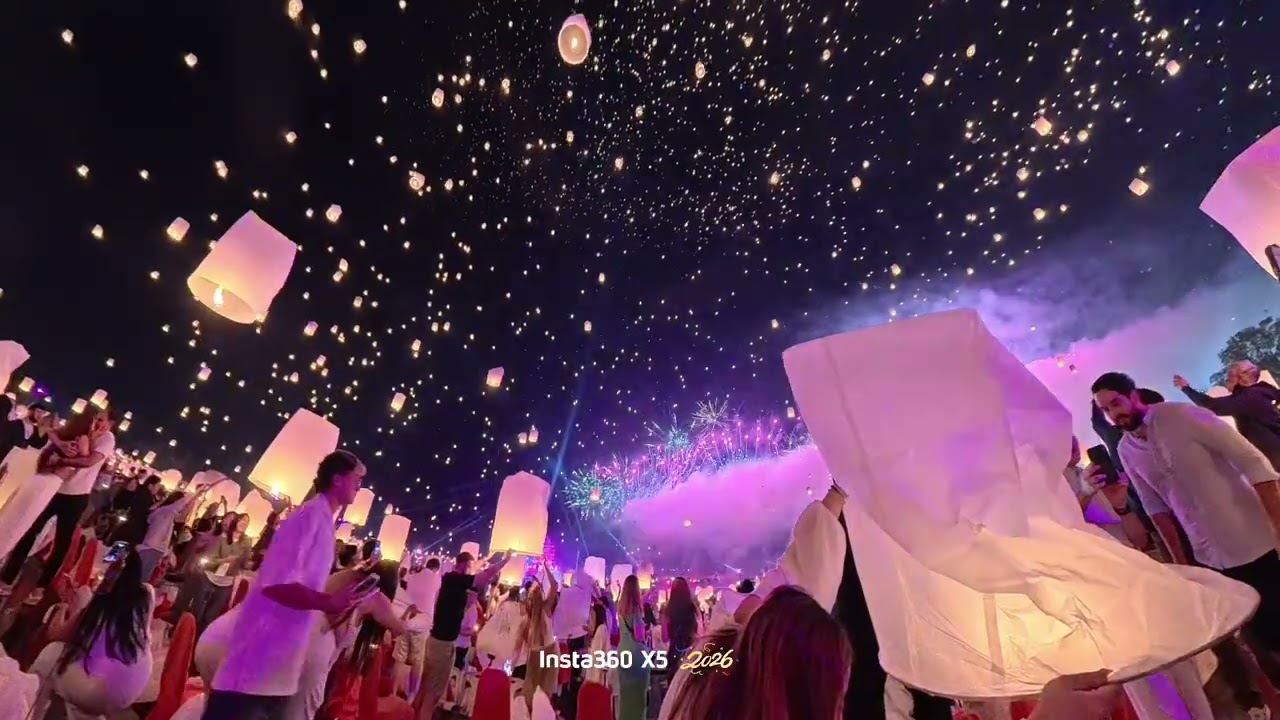 Chiang Mai, Thailand New Year countdown 2026. Lantern new year countdown 2026.