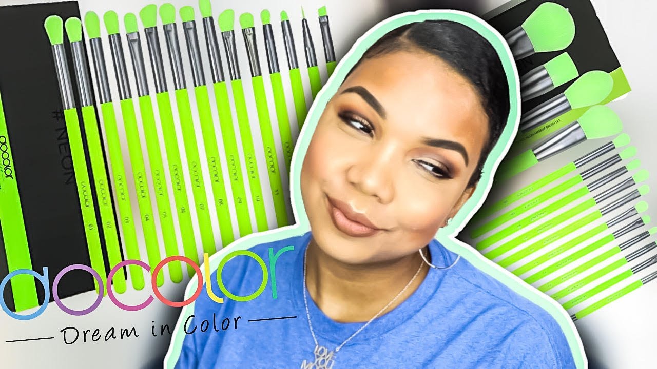 DOCOLOR NEON COLLECTION MAKEUP BRUSH | DEMO + REVIEW