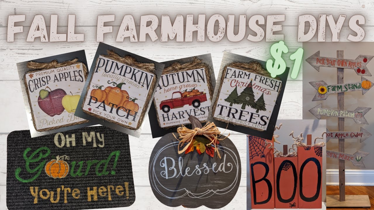 HIGH END DOLLAR TREE FALL FARMHOUSE DIYS | FALL DECORATIONS | HEIDI SONBOUL DIY CHALLENGE