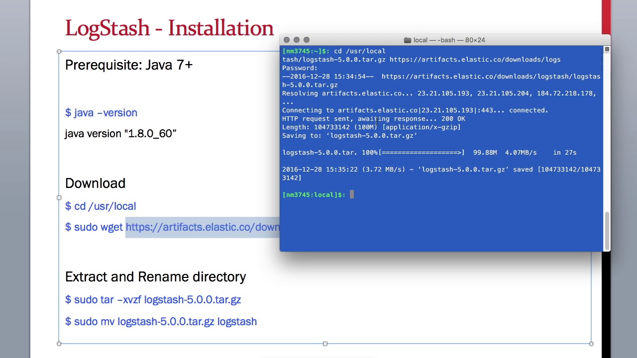 How to install LogStash with ElasticSearch