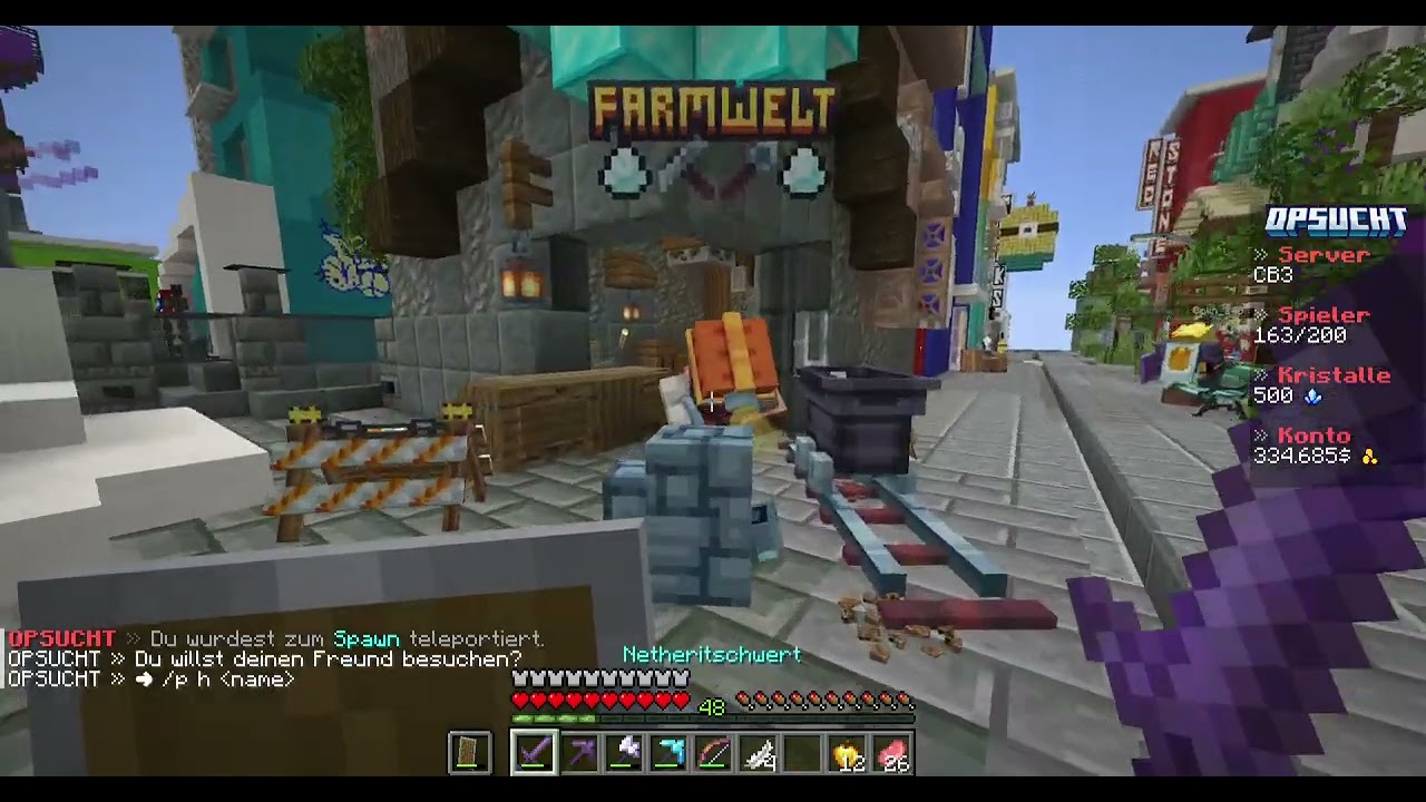 Minecraft OPSUCHT Server was alles Farmen