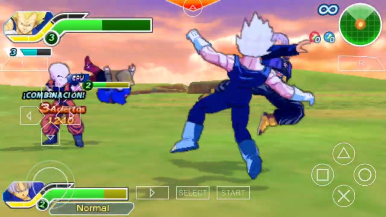 Torneo de dragon ball z tag team final vegeta y trunks vs krilin y androide 18 