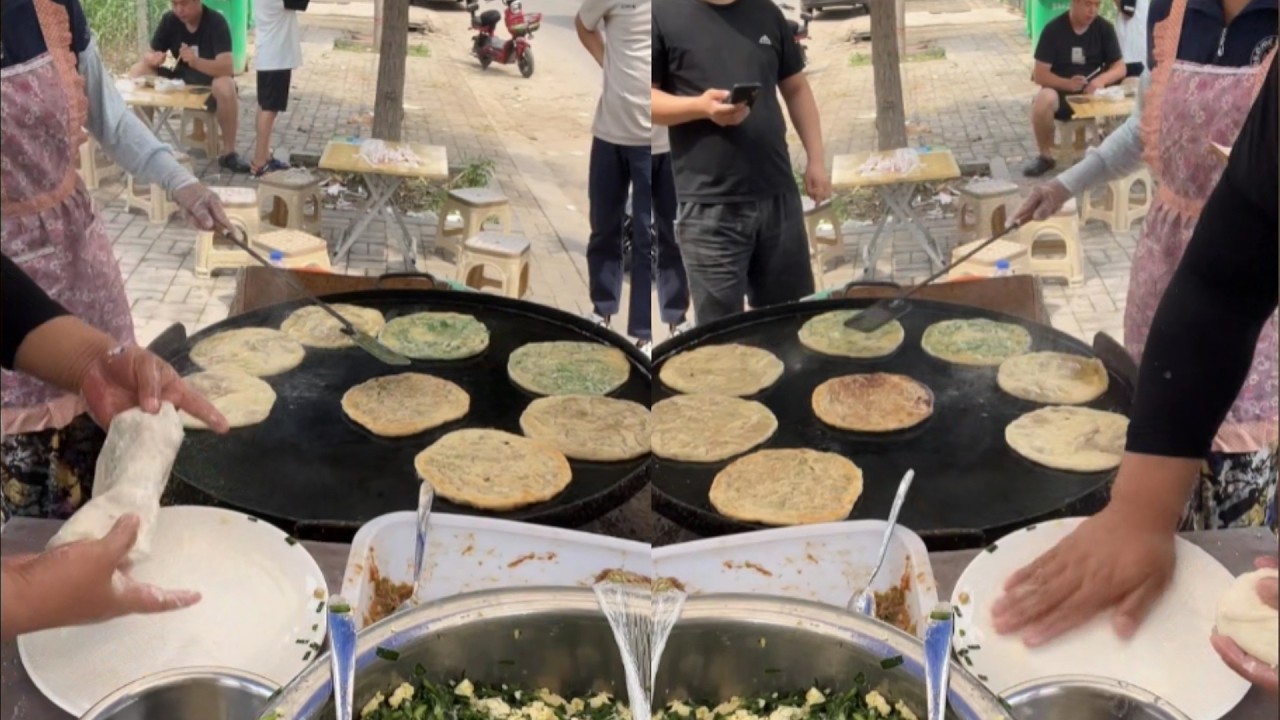 🔴 Live🔴Set up a stall and sell 1,000 scallion pancakes every day!