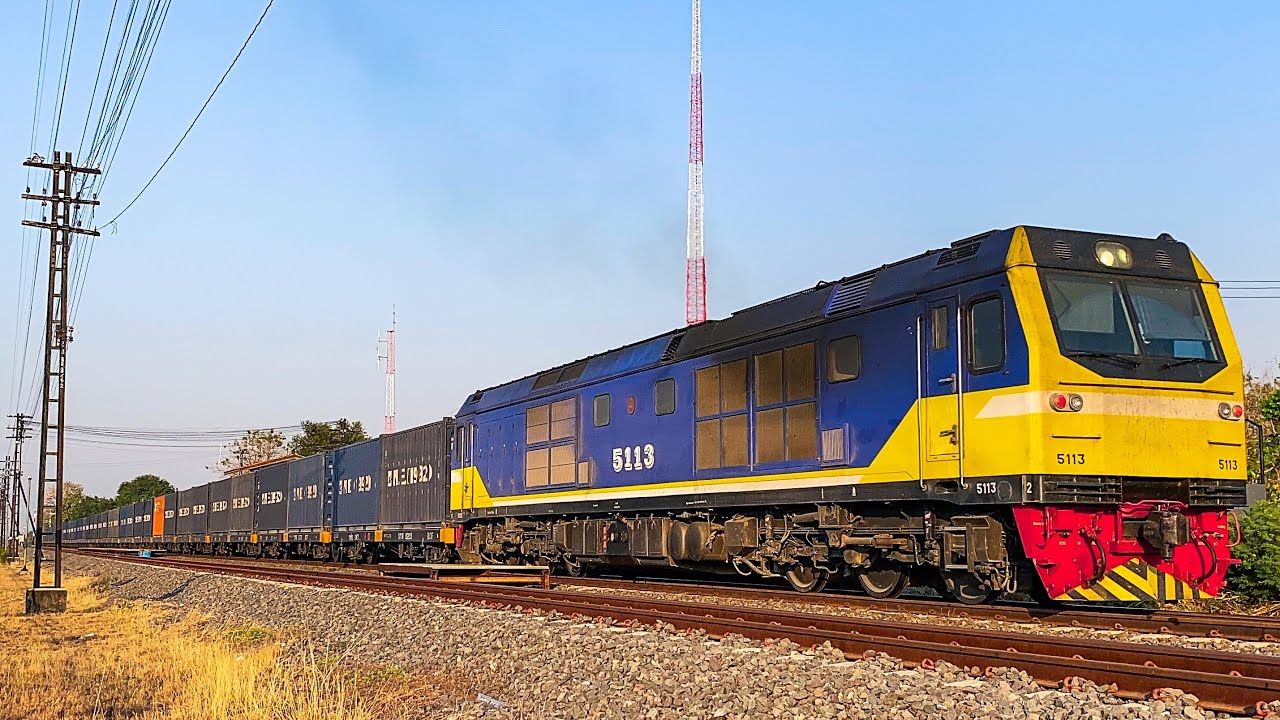 [รถไฟไทย] Freight Train No.554 Bua Yai Junction. - Map Ta Phut Locomotive CSR SDA3 / CSR No. 5113
