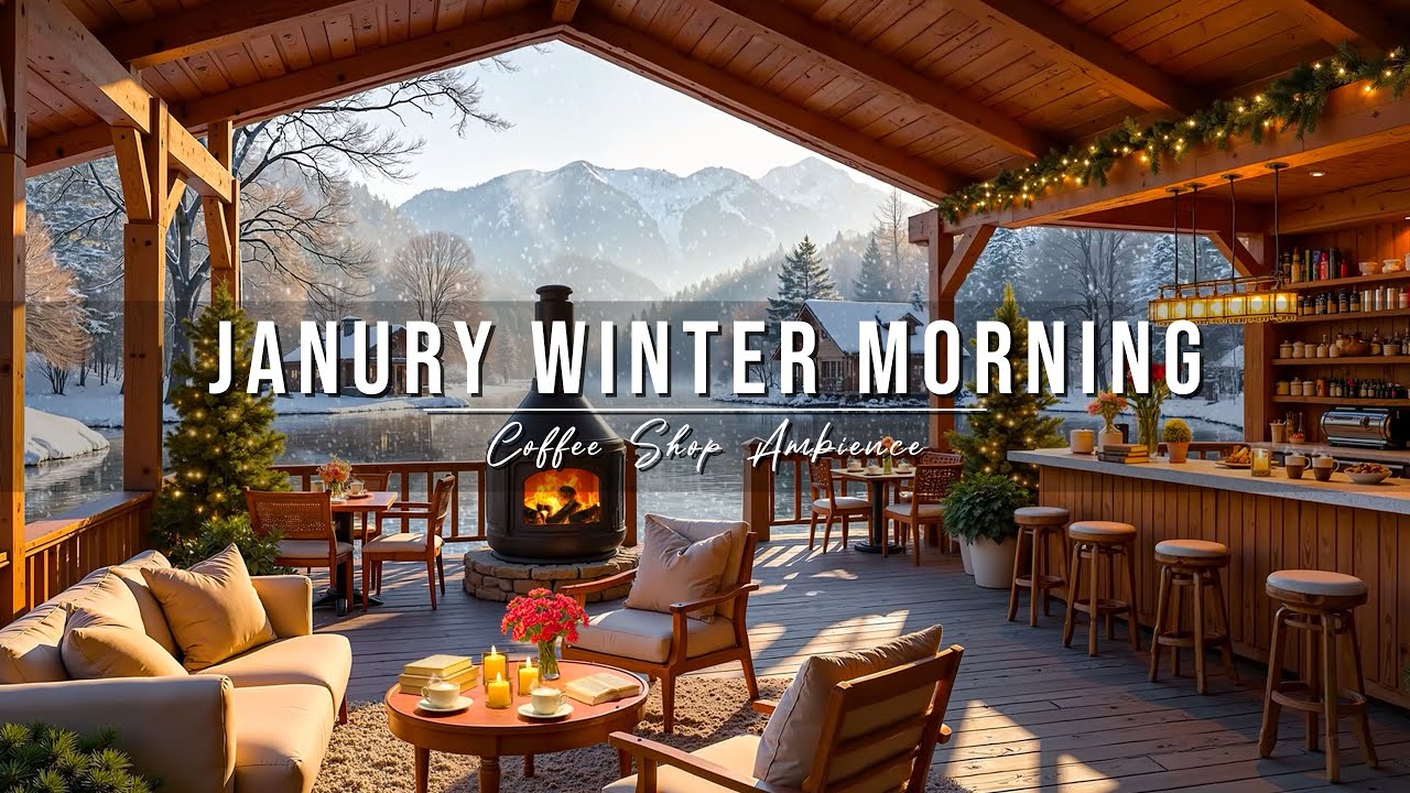 Sweet January Winter Morning at Cozy Coffee Shop Ambience ❄ Smooth Jazz Instrumental Music to Study