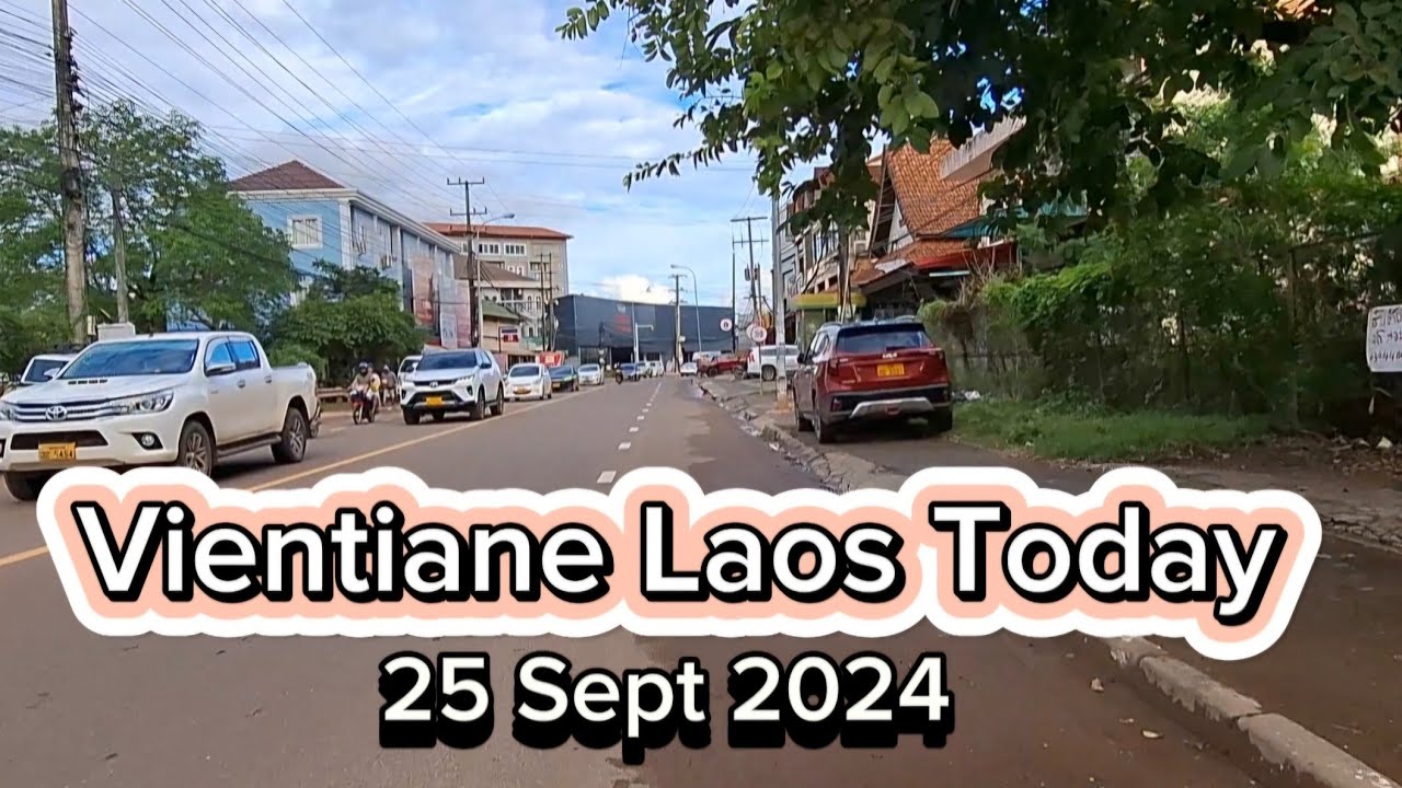 Heavy Traffic at Vientiane Laos Today // 25 Sept 2024 // Annasor Travels