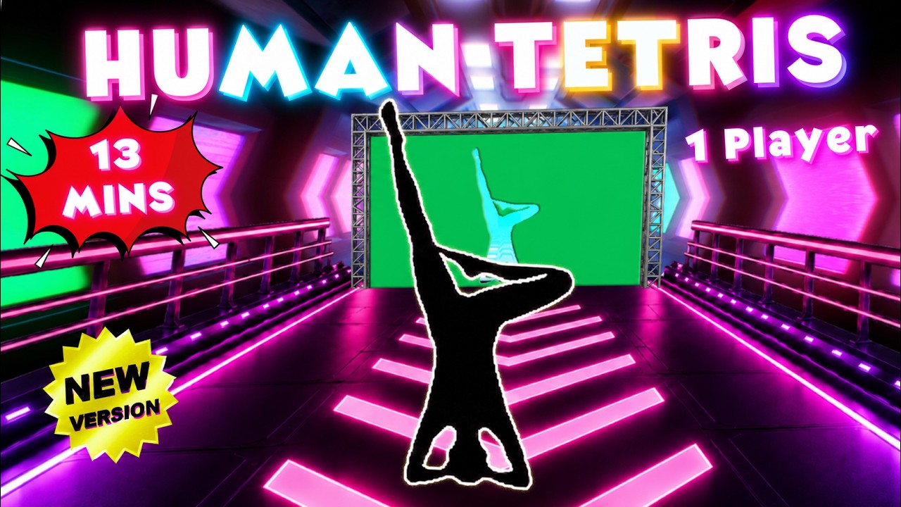 13 MINS 🔥 HUMAN TETRIS 1 Player | Immersive Interactive Warm Up | Fun Interactive Workout Game