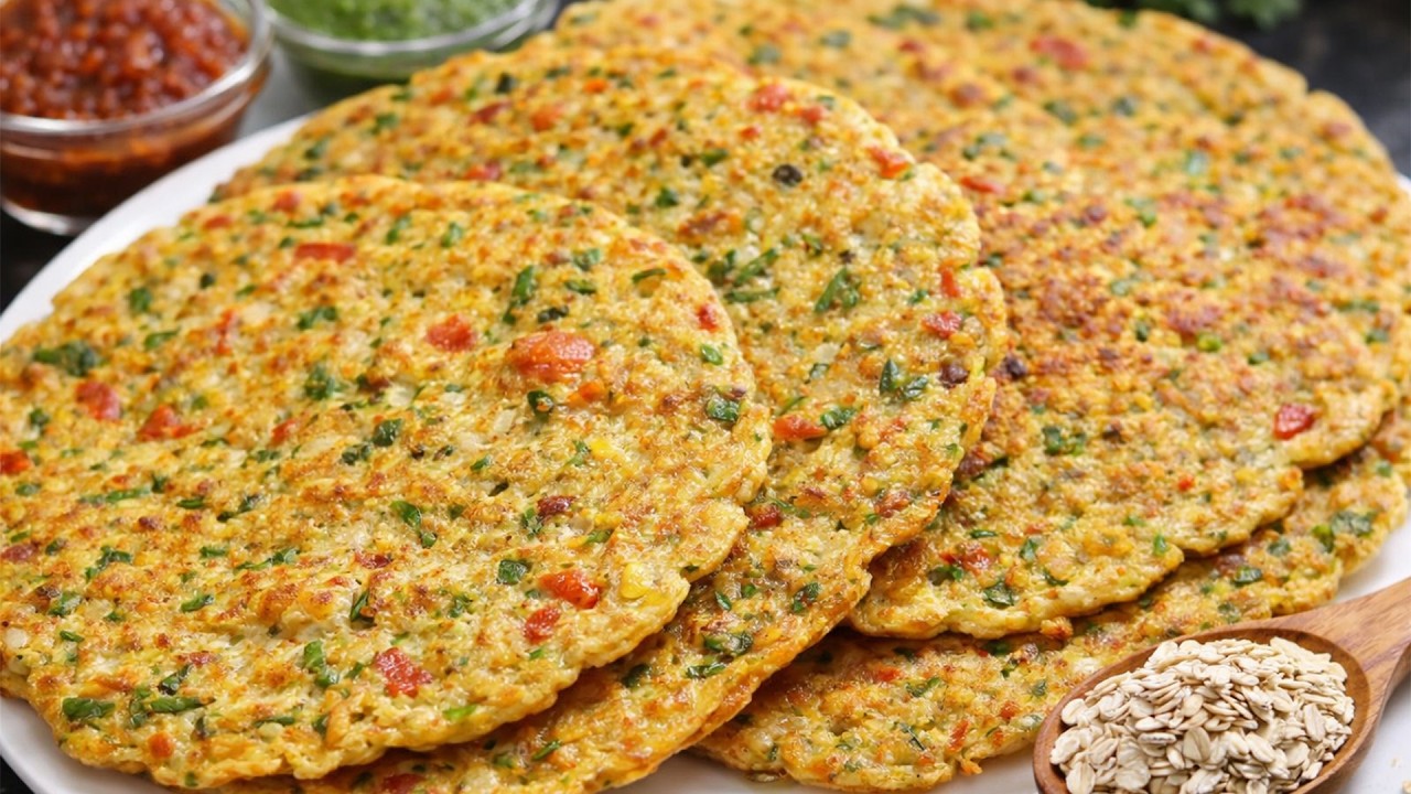 10 MINUTE OATS CHILLA Recipe for Weight Loss  ओट्स के चिल्ले   Oats Chilla  Healthy Breakfast Recipe