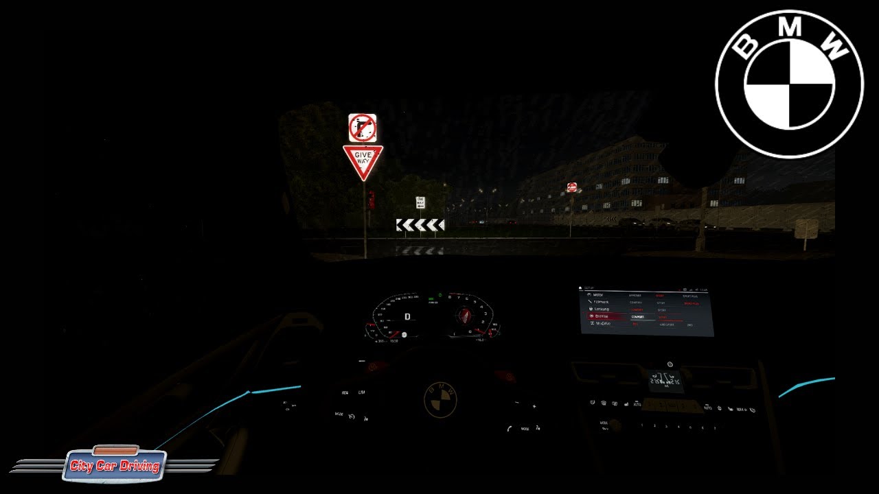 **RAW**BMW M8 Night POV In The Rain| City Car Driving
