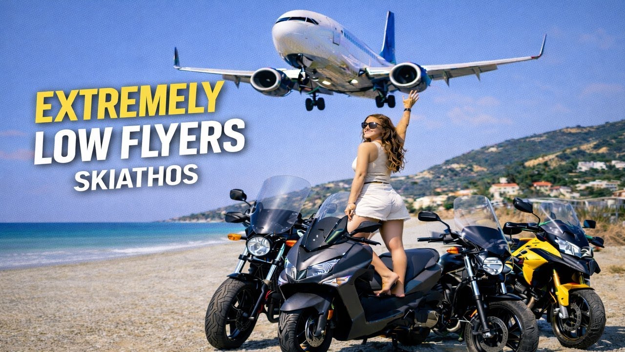Honda Rebel, Burgman & TRK | Planes Landing Just Above Us ✈️ | Skiathos Day 2