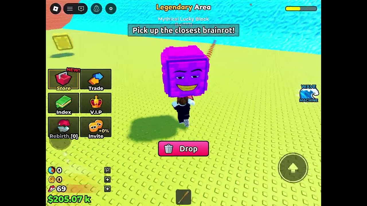 Playing escape tsunami for brainrots but only luck blocks and my goals is 100m #roblox