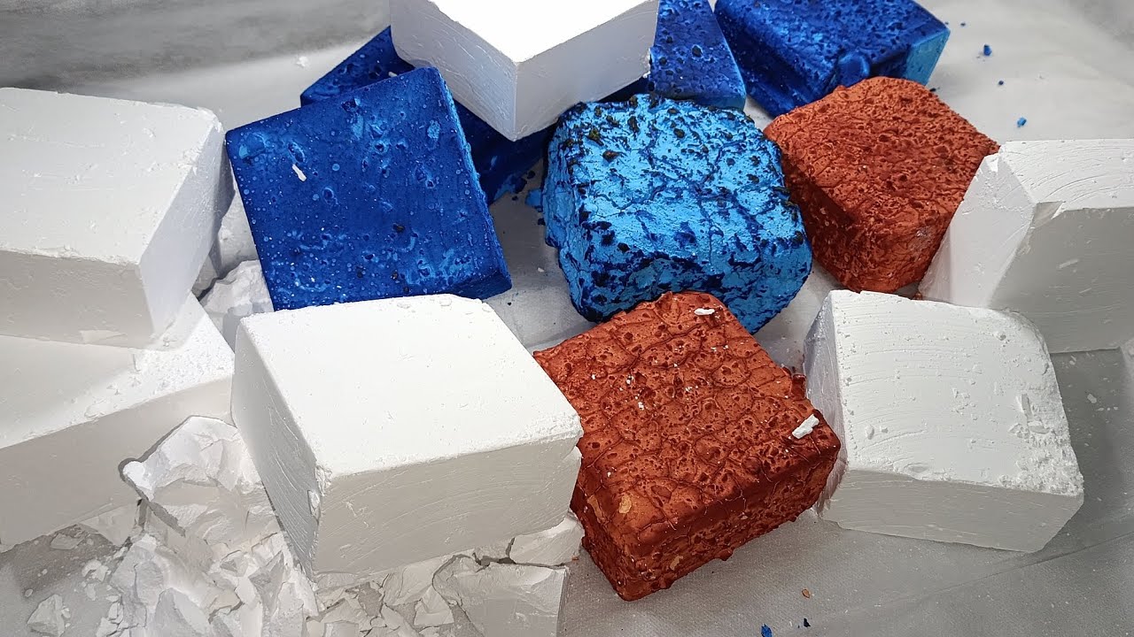 AsmrGymChalk🥰fresh and dyed and in paste chalk🎉Is it better to use a lot or a little paste...?
