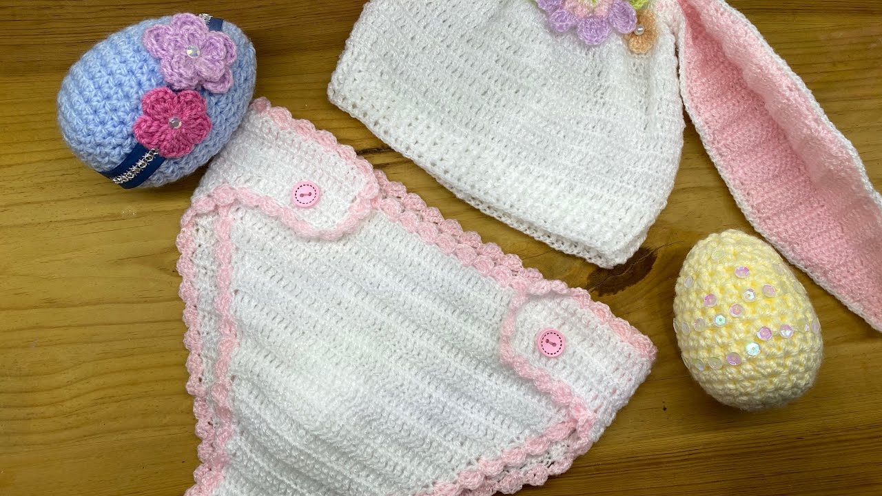 CUBRE PAÑAL CONEJITO A CROCHET 🌱🐰🌱 Set dé conejo tejido a crochet 🥕🐇 🥕