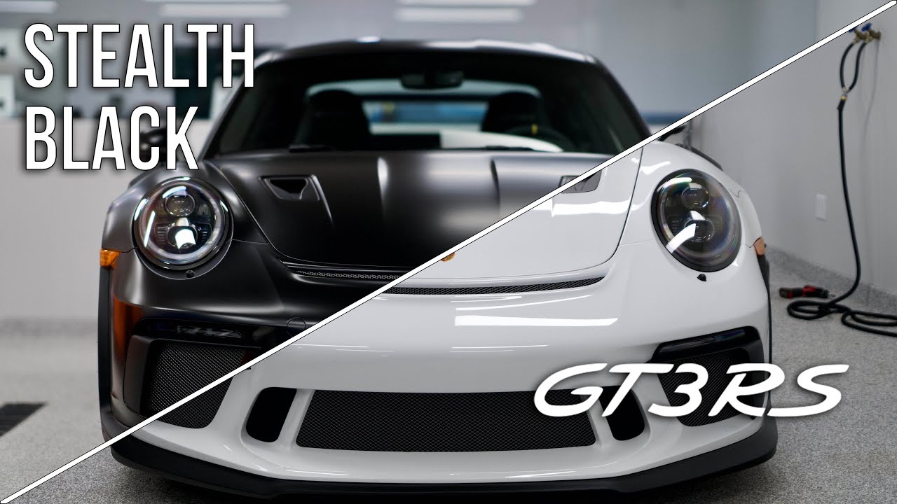 GT3RS DRAMATIC WRAP TRANSFORMATION FROM WHITE TO SATIN BLACK!