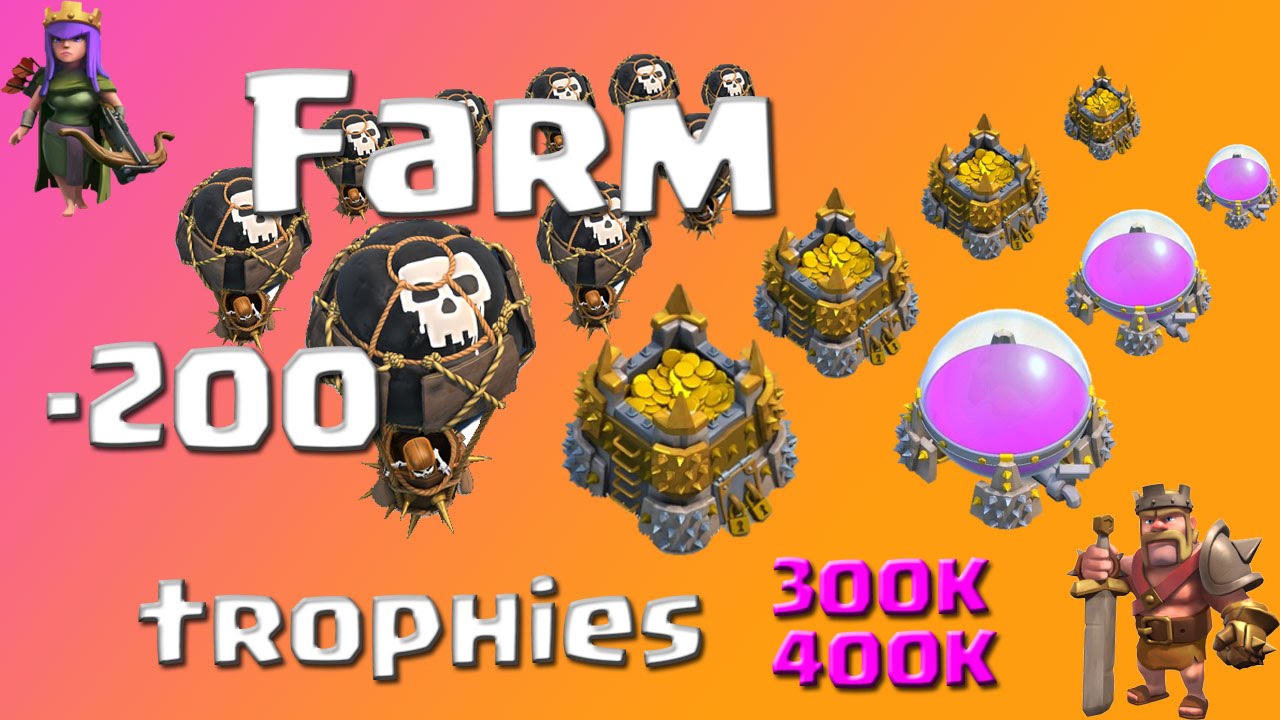 Фарм ниже 200 кубков | Clash of Clans