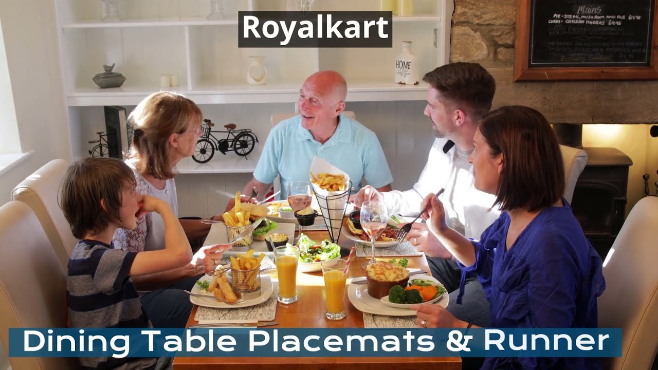 Royalkart Dining Table Placemats with Runner - Set of 6 Placemats + 1 Table Runner (Coffee-Brown)