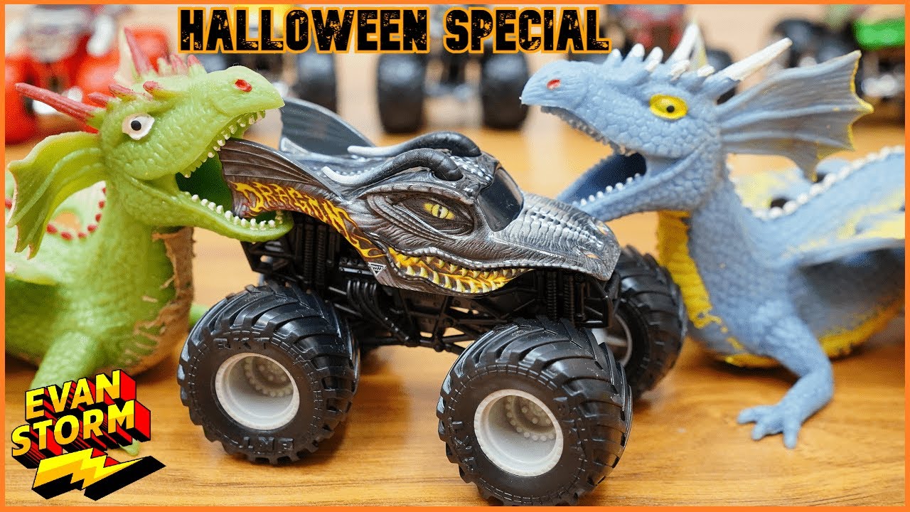 Monster Truck Monday Halloween Scavenger Hunt Special We Found a DRAGON!