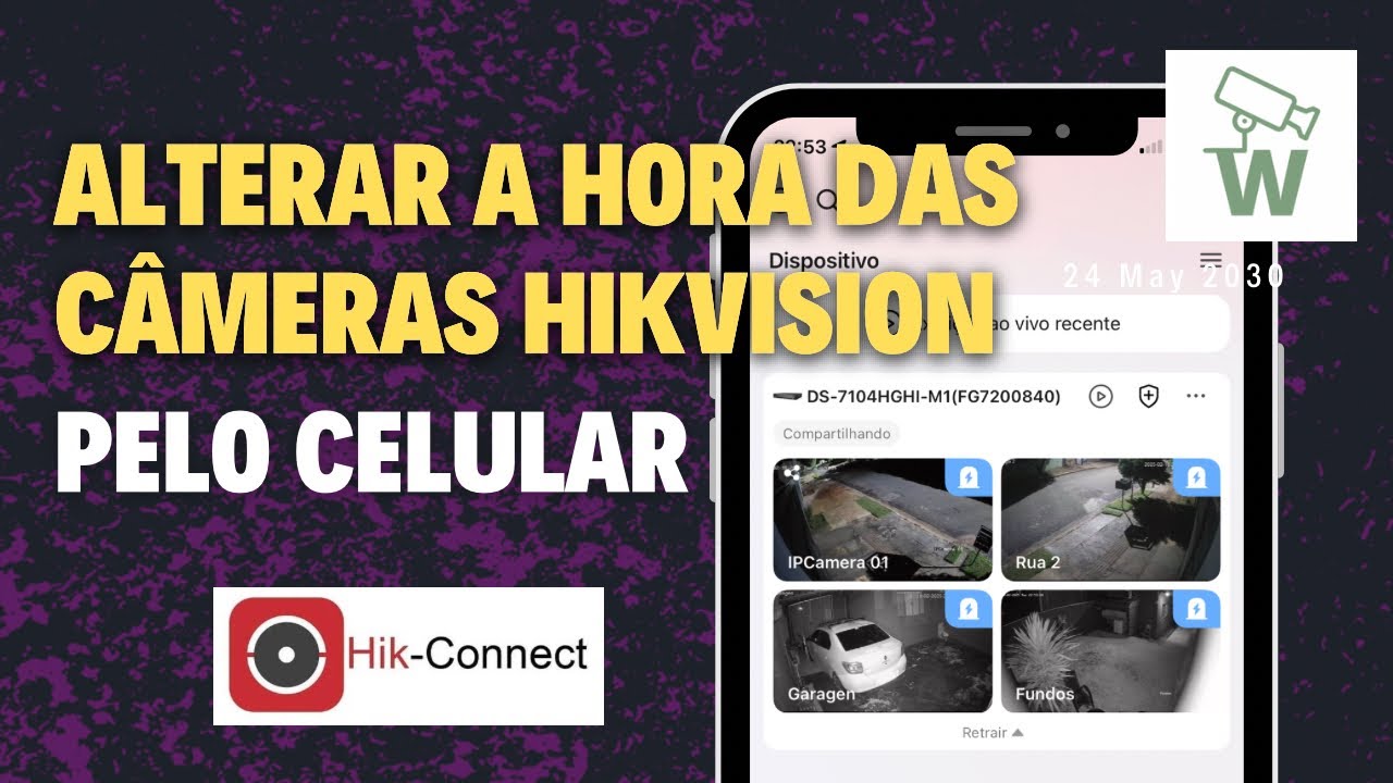 Como alterar a hora  câmeras Hikvision pelo celular DVR NVR