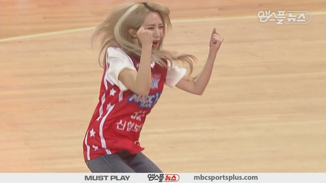 【KBL ALL STAR GAME】 EXID, Throws first ball | MagicTeam vs DreamTeam | 20180114 | 2017-18 KBL