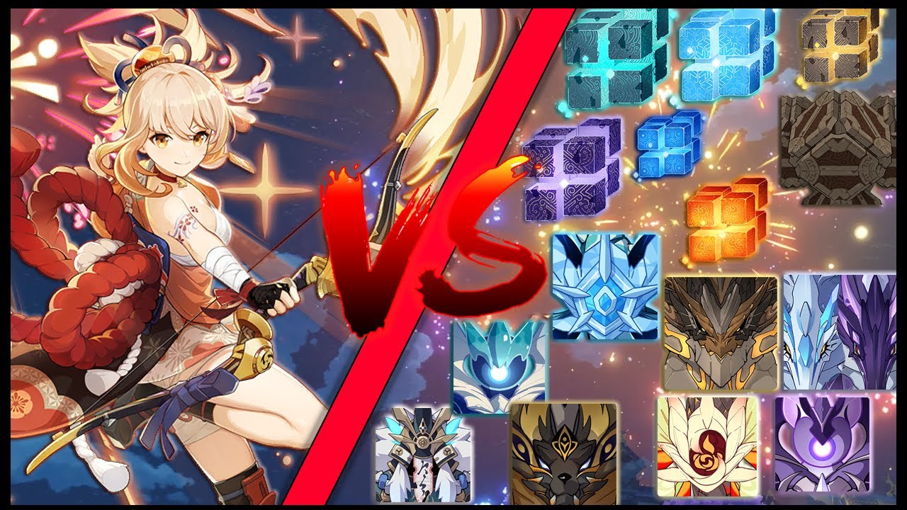 Main DPS Yoimiya Against All World Bosses In The Game - Genshin Impact