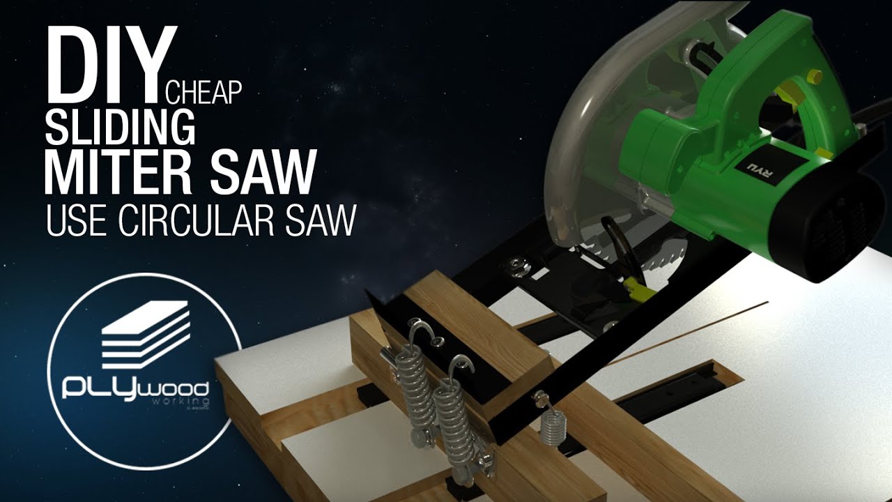 DIY Cheap Sliding Miter Saw use circular saw - simple sliding miter saw