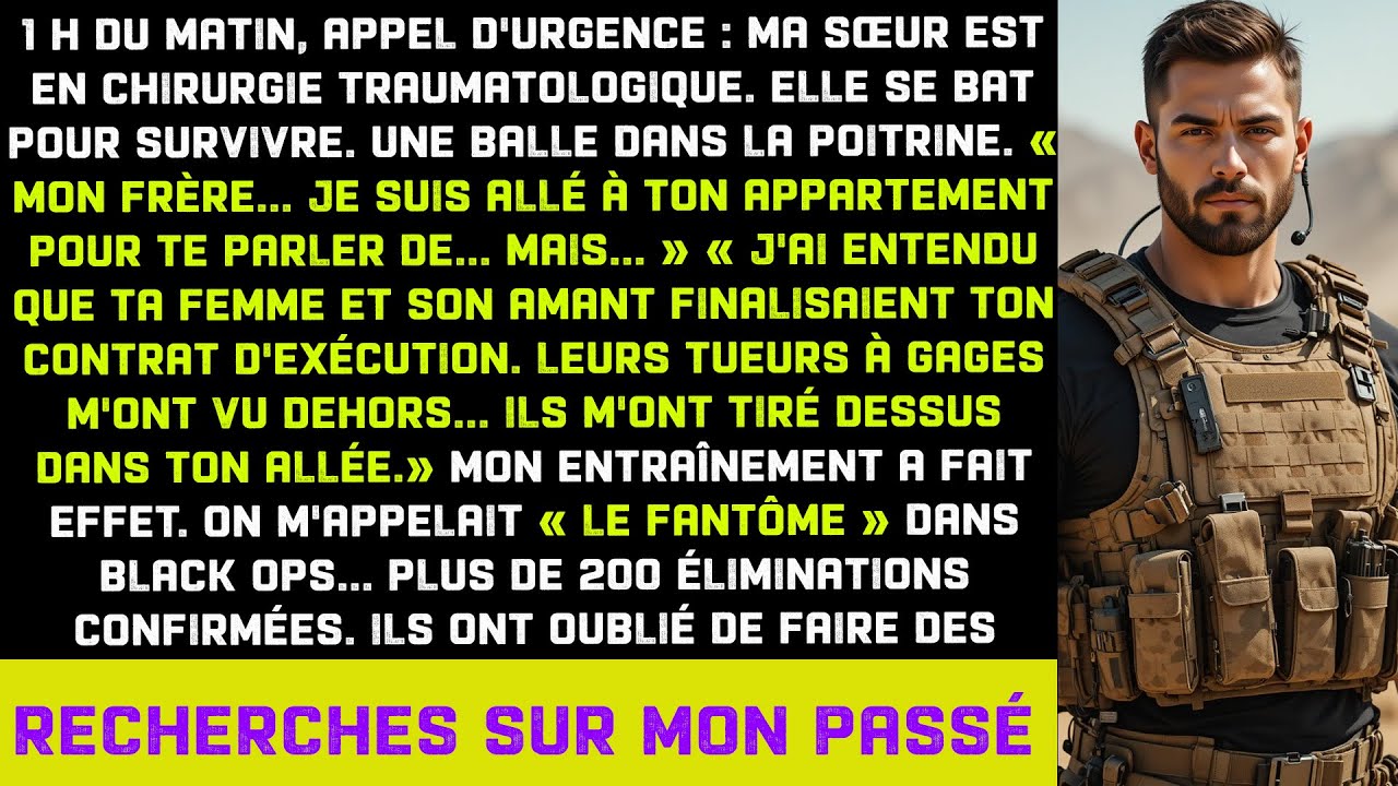 Appel à 1h : Tir avert. de ma sœur sur contrat tueurs de ma femme. Ils ont oublié mon kill count.