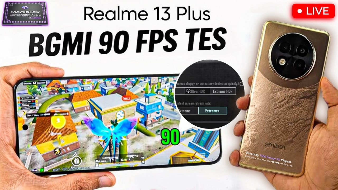 🔴 REALMI 13 PLUS 90 FPS TEST  | BGMI GAMEPLAY #realme13plus #bgmi
