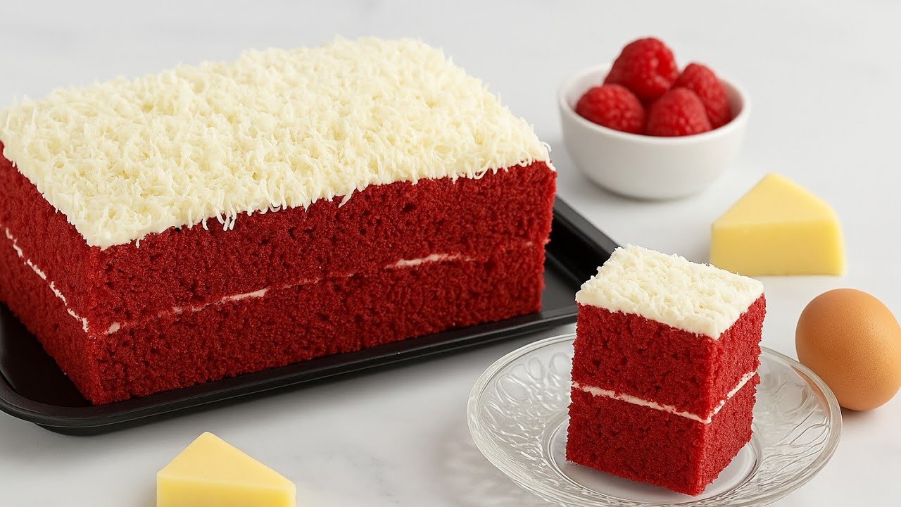 RED VELVET MOIST CAKE 2 TELUR TANPA OVEN‼️LUMER FLA SUSU KEJU BIKIN NAGIH