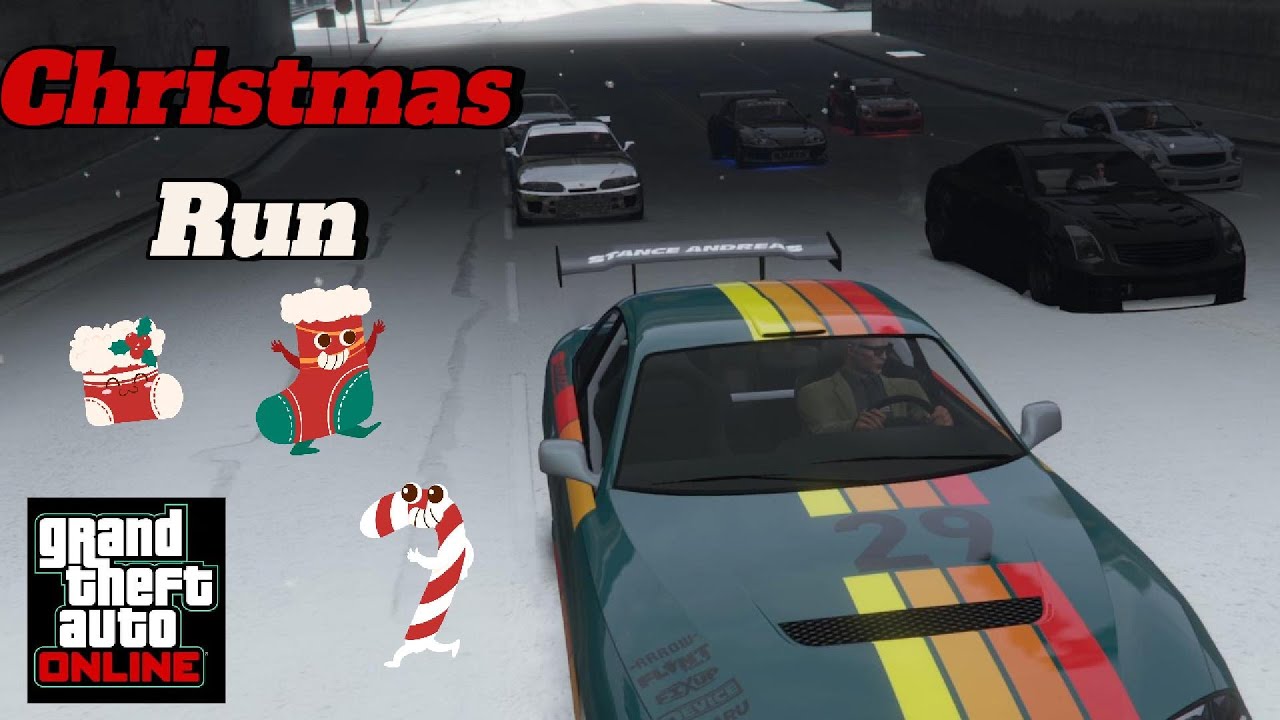 GTA online Christmas custom land race with Karin Previon race car on MCD Ats Us Nai race track