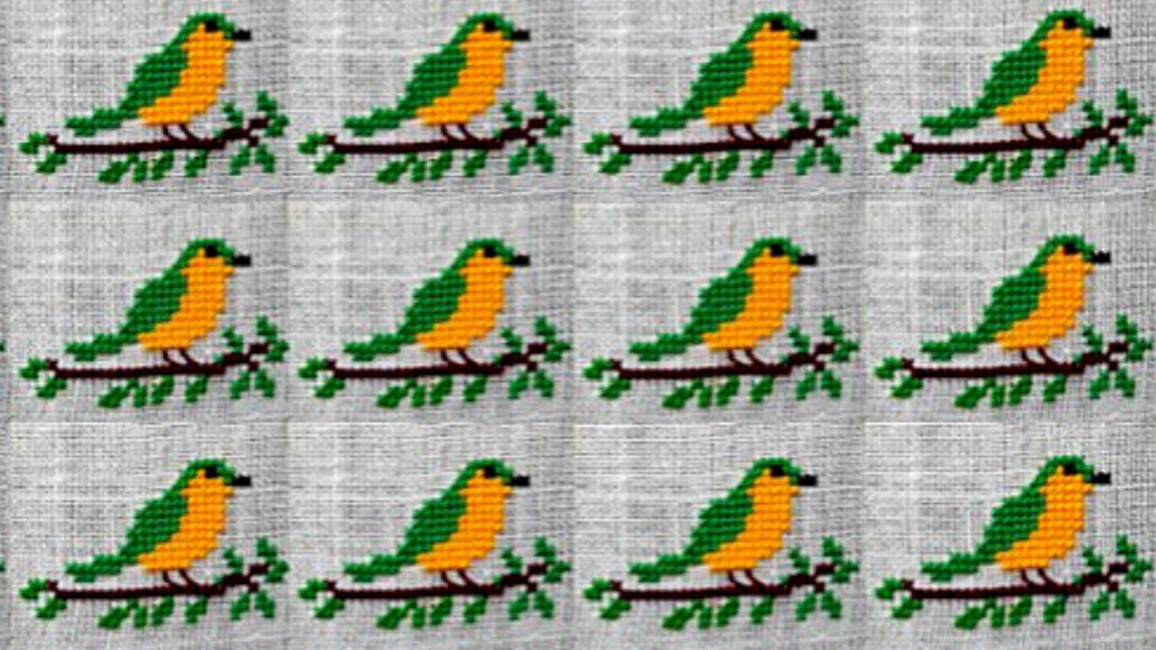 Bird cross stitch design,woolen ason,how to,doormat,floormat,sittingmat,rugs design,ason design,diy