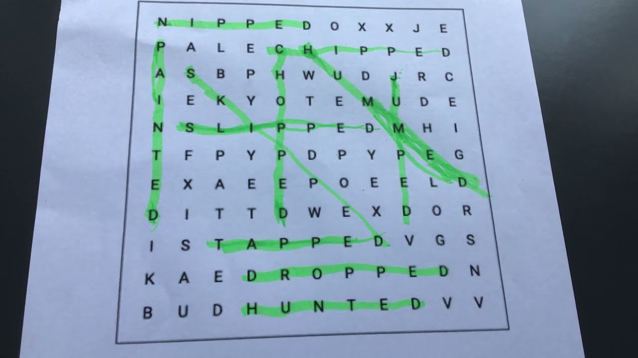 Imposible word search  hardest word is popped