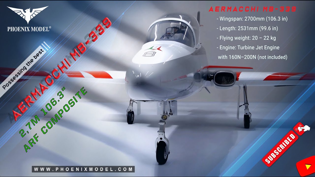 AERMACCHI MB-339 106&rsquo;&rsquo; 160N - 200N W/Electric Retract ARF&nbsp;Composite - PH240